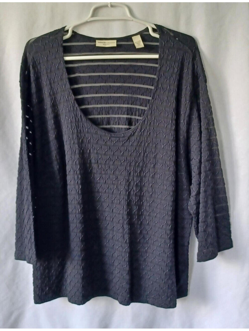 Valerie Separates Black Quarter Sleeve Blouse Shirt Size 3x